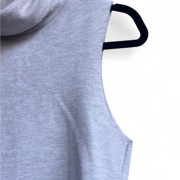 Zara Grey Sleeveless Turtleneck Knit Top Minimalist Summer Office Chic Size S - Picture 4 of 13